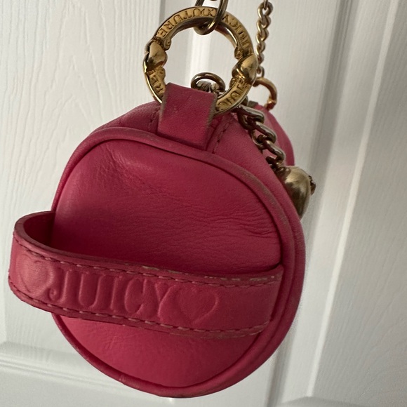 Y2K VTG Rare Juicy Couture "Keep Him" Hot Pink Barrel Purse Bag - Picture 8 of 10